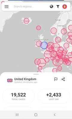 Coronavirus map android App screenshot 0